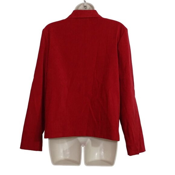 Vintage Y2K Briggs New York Red Button Up Shirt Jacket Women Size S Work Casual - Picture 2 of 10